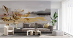 Tapet Personalizat Floral cu pictura abstracta in nuante aurii - SMUDGED GOLD FLORAL