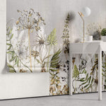 Tapet Personalizat Floral cu flori de camp salbatice intr-un fundal gri - WILD SPRING III
