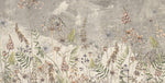 Tapet Personalizat Floral cu flori de camp salbatice intr-un fundal sters gri - WILD SPRING V