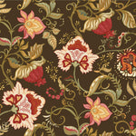 Tapet Personalizat Floral cu model floral in stil retro pe un fundal maro - RETRO FLORA