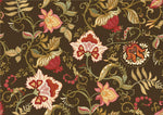 Tapet Personalizat Floral cu model floral in stil retro pe un fundal maro - RETRO FLORA