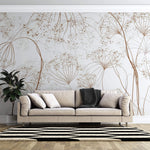 Tapet Personalizat Floral cu crengute uscate fragile maro - ARTSY PARSNIP