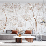 Tapet Personalizat Floral cu crengute uscate fragile maro - ARTSY PARSNIP