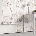 Tapet Personalizat Floral cu crengute uscate fragile maro - ARTSY PARSNIP