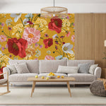 Tapet Personalizat Floral cu model floral in nuante foarte calde si vibrante - WARM SOUL