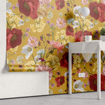 Tapet Personalizat Floral cu model floral in nuante foarte calde si vibrante - WARM SOUL