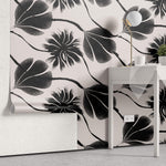 Tapet Personalizat Floral abstract modern - BLACK FLOWER EFFECT