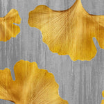 Tapet personalizat leaf cu frunze galbene de ginkgo biloba pe un fundal gri texturat fall ginkgo leaf