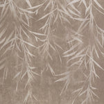 Tapet personalizat leaf cu frunze de bambus bej deschis pe un fundal maro cu textura de perete brown bamboo
