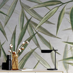 Tapet personalizat leaf cu frunze verzi de bambus bamboo leaf