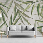 Tapet personalizat leaf cu frunze verzi de bambus bamboo leaf