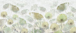 Tapet personalizat leaf cu frunze verzi si flori roz de lotus white green lotus