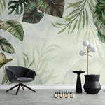Tapet personalizat leaf cu frunze tropicale verzi in stil tropical tropical frame