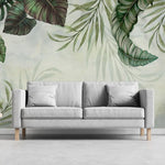 Tapet personalizat leaf cu frunze tropicale verzi in stil tropical tropical frame