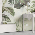 Tapet personalizat leaf cu frunze tropicale verzi in stil tropical tropical frame
