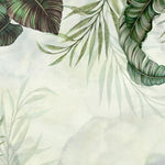 Tapet personalizat leaf cu frunze tropicale verzi in stil tropical tropical frame