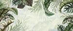 Tapet personalizat leaf cu frunze tropicale verzi in stil tropical tropical frame