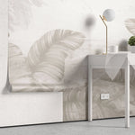 Tapet personalizat leaf cu frunze tropicale in nuante de bej faded palms