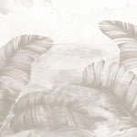 Tapet personalizat leaf cu frunze tropicale in nuante de bej faded palms