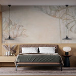 Tapet personalizat leaf cu frunze de monstera in nuante calde dreamy monstera