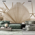 Fototapet personalizat leaf cu frunze de palmier uscate intr o nuanta calda ideal pentru un decor natural si relaxant dry palm