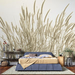 Fototapet personalizat leaf cu frunze si tulpini inalte de trestie in nuante aurii ideal pentru a adauga textura si un sentiment de inaltime spatiului golden reed