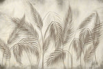 Tapet personalizat leaf cu umbre delicate de frunze de palmier in tonuri de bej si gri creand o atmosfera subtila si eleganta palm shadows