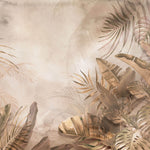 Tapet Personalizat Leaf cu frunze tropicale in nuante calde maronii - DUSTY WARM TROPICAL