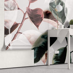 Tapet Personalizat Leaf cu frunze de ficus in nuante de rosu si verde - CONTRAST FICUS