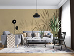 Tapet Personalizat Leaf cu frunze si plante de camp abstracte in nuante de bej si crem 1 - SKETCHY REEDS