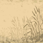 Tapet Personalizat Leaf cu frunze si plante de camp abstracte in nuante de bej si crem 1 - SKETCHY REEDS