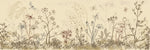Tapet Personalizat Leaf cu frunze si plante de camp abstracte in nuante de bej si crem 4 - FLORAL SKETCH LANDSCAPE