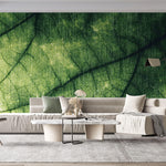 Tapet Personalizat Leaf cu frunza texturata verde cu nervuri - ABSTRACT LEAF
