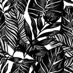 Tapet Personalizat Leaf cu ilustratie de frunze negre - GRAPHIC ART LEAVES BLACK