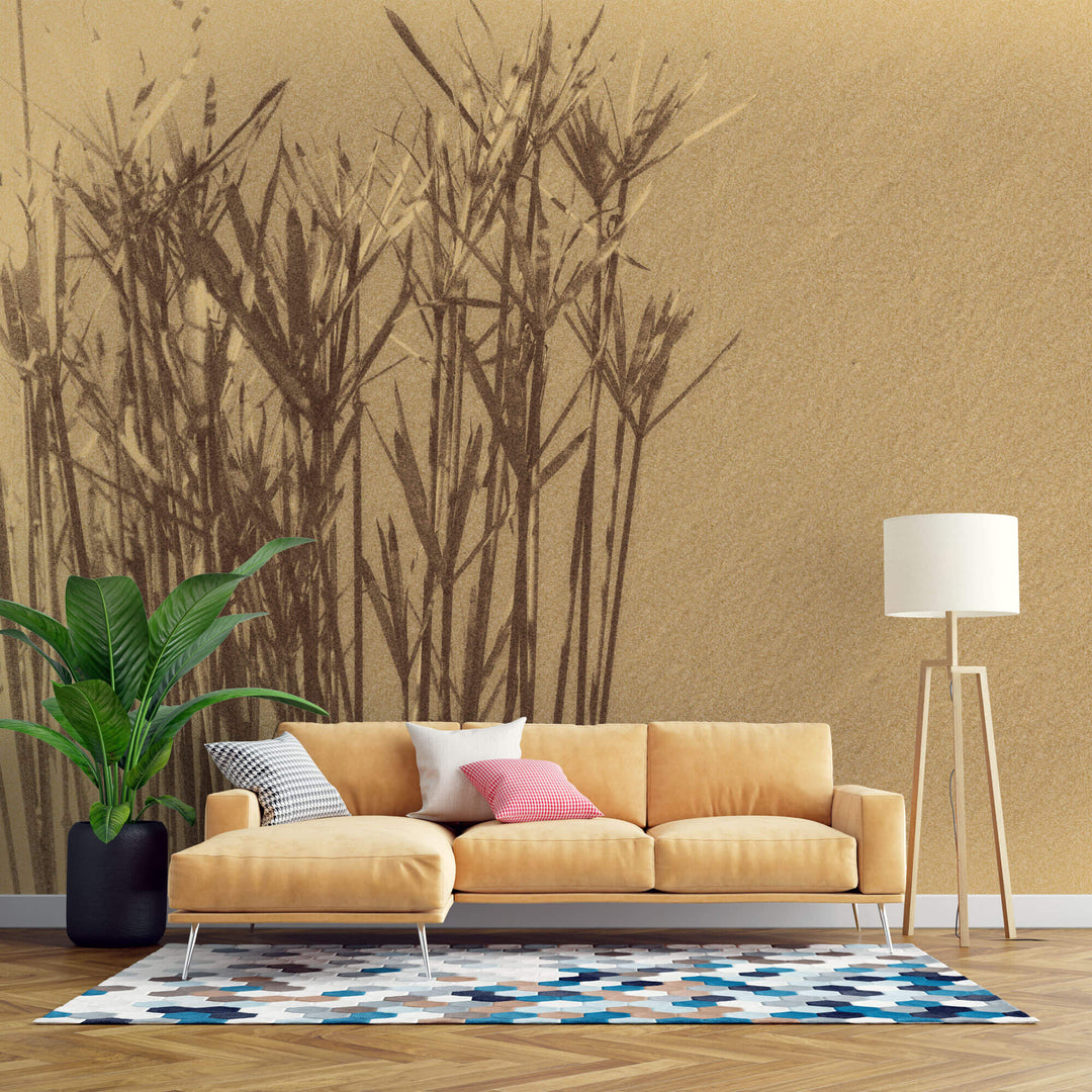Tapet Personalizat Leaf cu frunze uscate vintage - VINTAGE GRASS