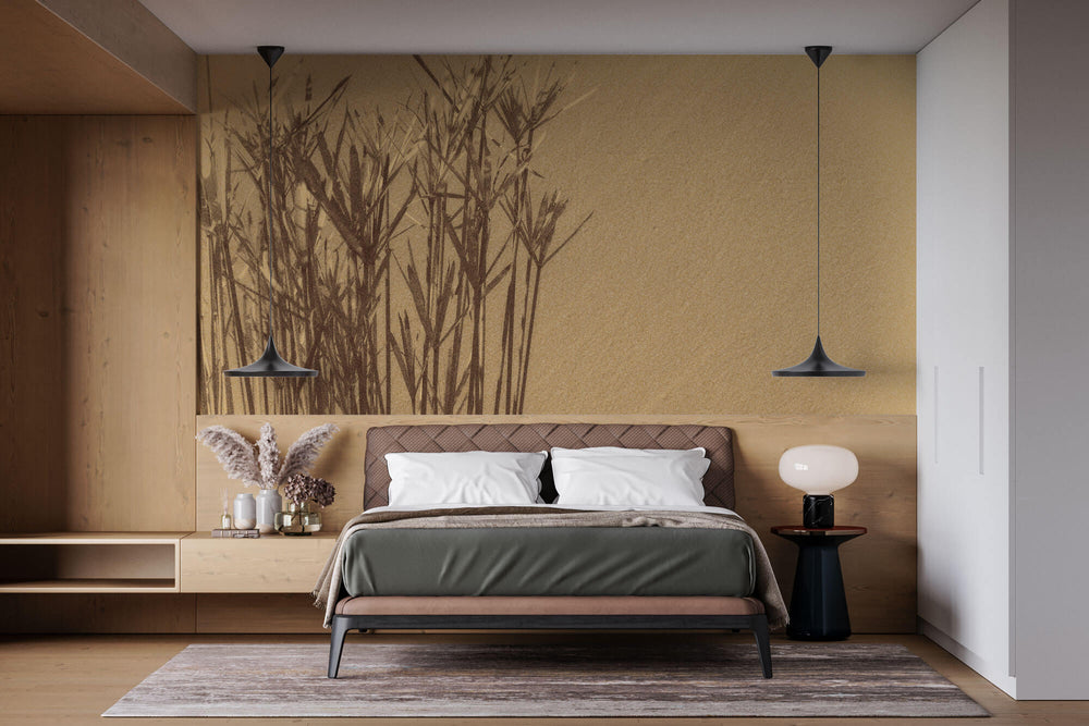 Tapet Personalizat Leaf cu frunze uscate vintage - VINTAGE GRASS