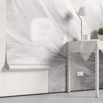 Tapet Personalizat Leaf cu pene albe si gri - SOFT WHITE FEATHERS