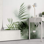 Tapet Personalizat Leaf cu frunze verzi in ceata - GLASS LEAVES I