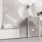 Tapet Personalizat Leaf cu pene in nuante de gri - LIGHT GREY FEATHERS