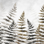 Tapet Personalizat Leaf cu frunze in nuante de bej si gri in stil watercolor - NOVEMBER LEAVES
