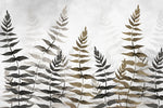 Tapet Personalizat Leaf cu frunze in nuante de bej si gri in stil watercolor - NOVEMBER LEAVES