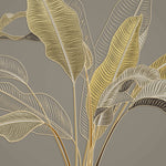 Tapet Personalizat Leaf cu frunze in stil plaster in relief in nuante aurii - GLITTER GOLD BANANA