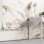 Tapet Personalizat Leaf cu frunze roz pastel in stil watercolor - LIGHT PINK WATERCOLOR