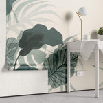Tapet Personalizat Leaf cu frunze de monstera verde marin - AQUAMARINE LEAVES