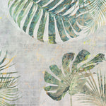 Tapet Personalizat Leaf cu frunze de monstera in nuante verzi-albastrui cu efect lichid - LIQUID MONSTERA