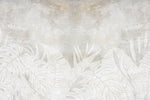 Tapet Personalizat Leaf cu frunze deschise pe un fundal stucco gri - FADED STUCCO LEAVES