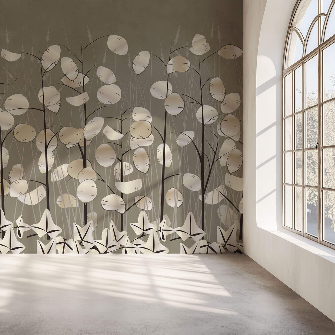 Tapet Personalizat Leaf cu copaci cu frunze sidefate - DECORATIVE PLANTS