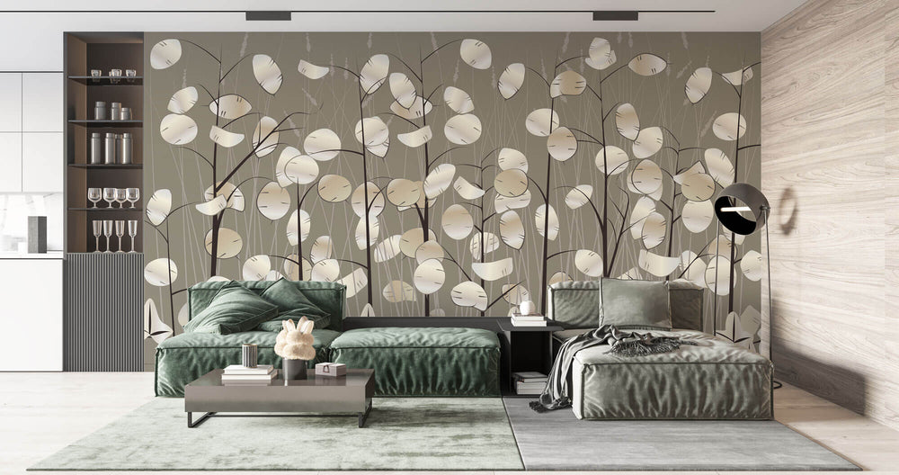 Tapet Personalizat Leaf cu copaci cu frunze sidefate - DECORATIVE PLANTS