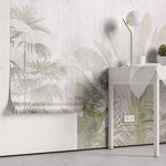Tapet Personalizat Leaf cu frunze si plante tropicale estompate in fundal - FADED TROPICAL GREEN