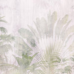 Tapet Personalizat Leaf cu frunze si plante tropicale estompate in fundal - FADED TROPICAL GREEN